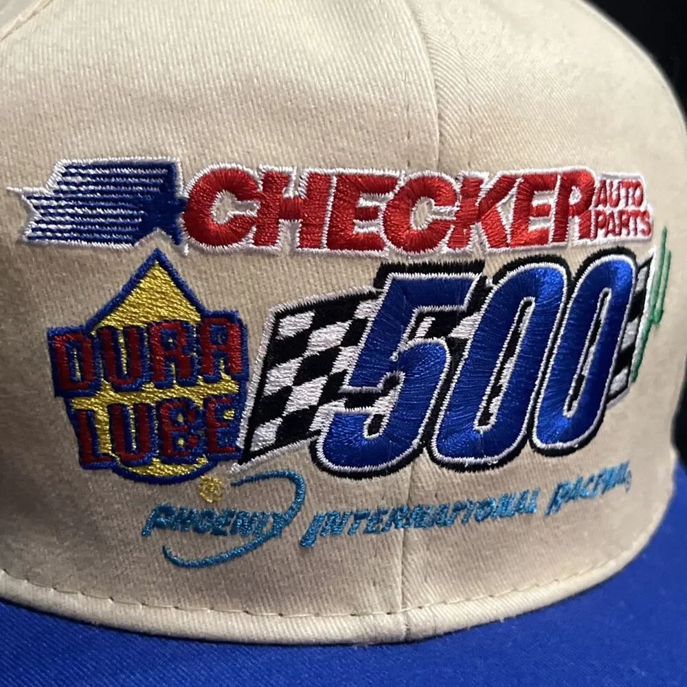 Vintage 90s NASCAR Checker Auto Parts 500 Phoenix Chase Authentics SnapBack Hat